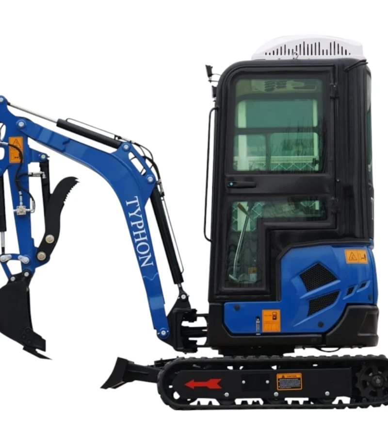 2025 4,000 lb TYPHON TERROR XVII Cabin Mini Excavator Rubber Track with Kubota D902 Diesel Engine USA