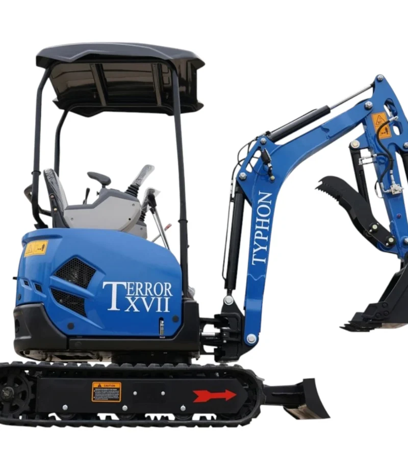 2025 3,800 lb TYPHON TERROR XVII Mini Excavator Rubber Track with Kubota D902 Diesel Engine USA