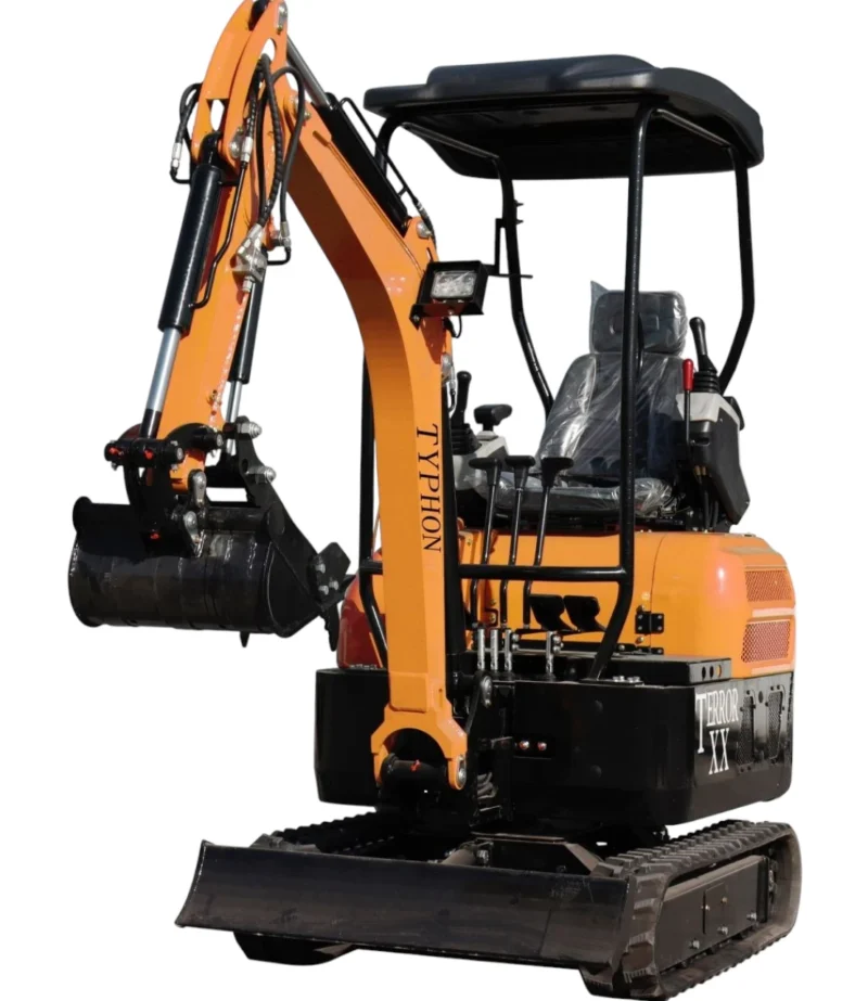 2025 4,000 lb TYPHON TERROR XX Mini Excavator Rubber Track with Kubota D902 Diesel Engine USA