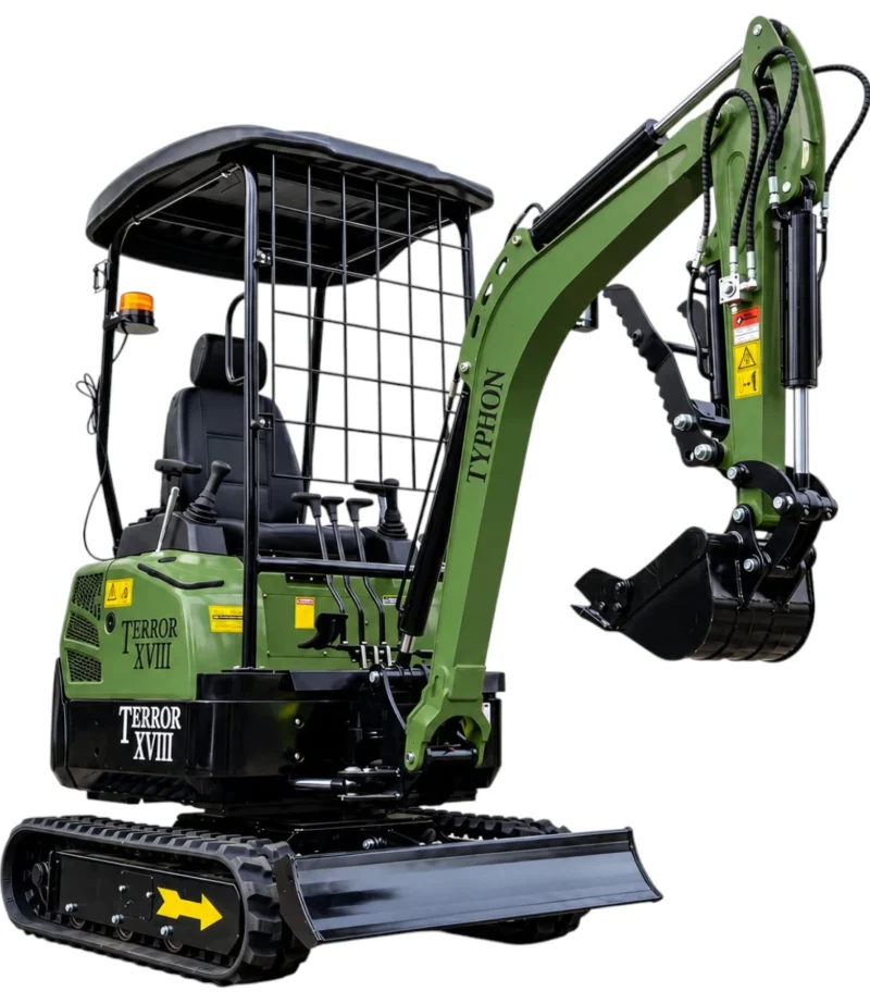 2025 4,000 lb TYPHON TERROR XVIII Mini Excavator Rubber Track with Kubota Diesel Engine USA