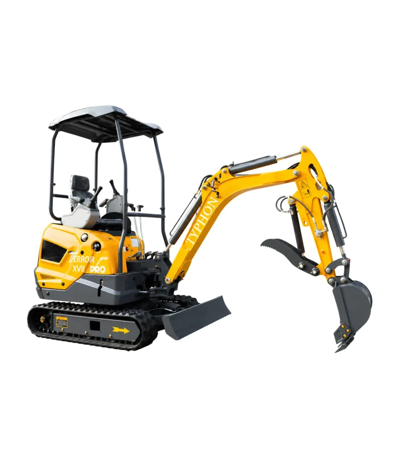 TYPHON TERROR XVII PRO 3800 lb Mini Excavator, Kubota D902 Diesel, Hydraulic Thumb, Pilot Controls, 14kN Dig Force