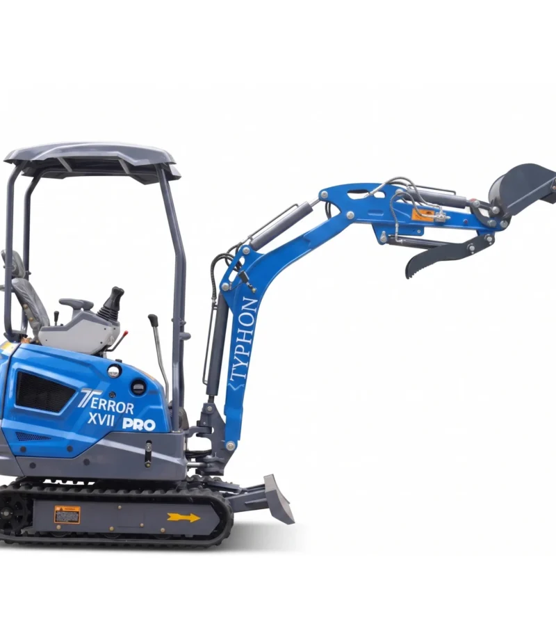 New TYPHON TERROR XVII PRO 3800 lb Mini Excavator – Kubota Diesel, Premium Hydraulics, 14kN Dig Force, Boom Swing