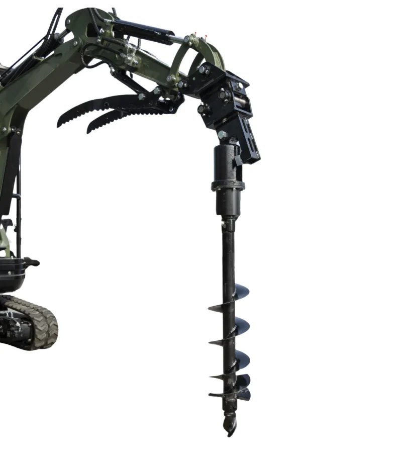 Auger Attachment 7.9in Auger Bit Earth Drilling USA for TERROR XXV and other 2.1-3 Ton Mini Excavators