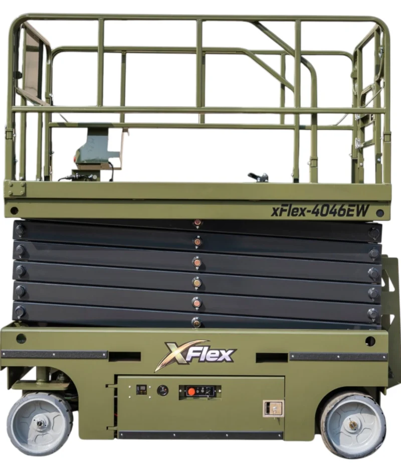 TYPHON xFlex-4046EW Electric Wheel Scissor Lift 2.6 Ton operating weight and 40ft platform height with 705lbs Load Capacity