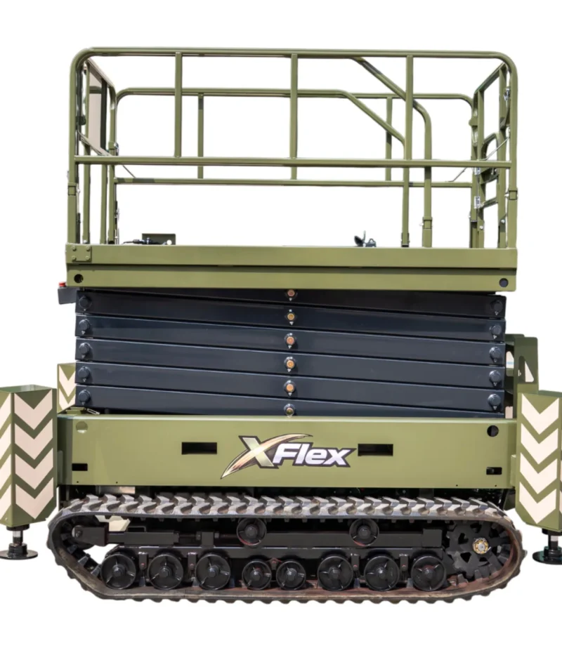 TYPHON xFlex-4068ET Electric Rubber Track Scissor Lift 3.2 Ton with 5.4HP Hydraulic Pump Motor Drive and Hydraulic Lifting Cylinder, 40 ft Max Lifting Height