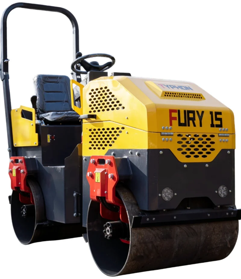 TYPHON FURY 15 Mini Road Roller 1.5Ton 13.5 hp B&S Gas Engine Hydraulic Steering