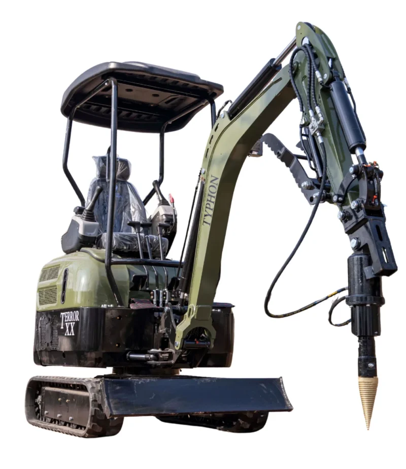 Mini Excavator Hydraulic Wood Splitter Drill Attachment 150mm TYPHON Compatible
