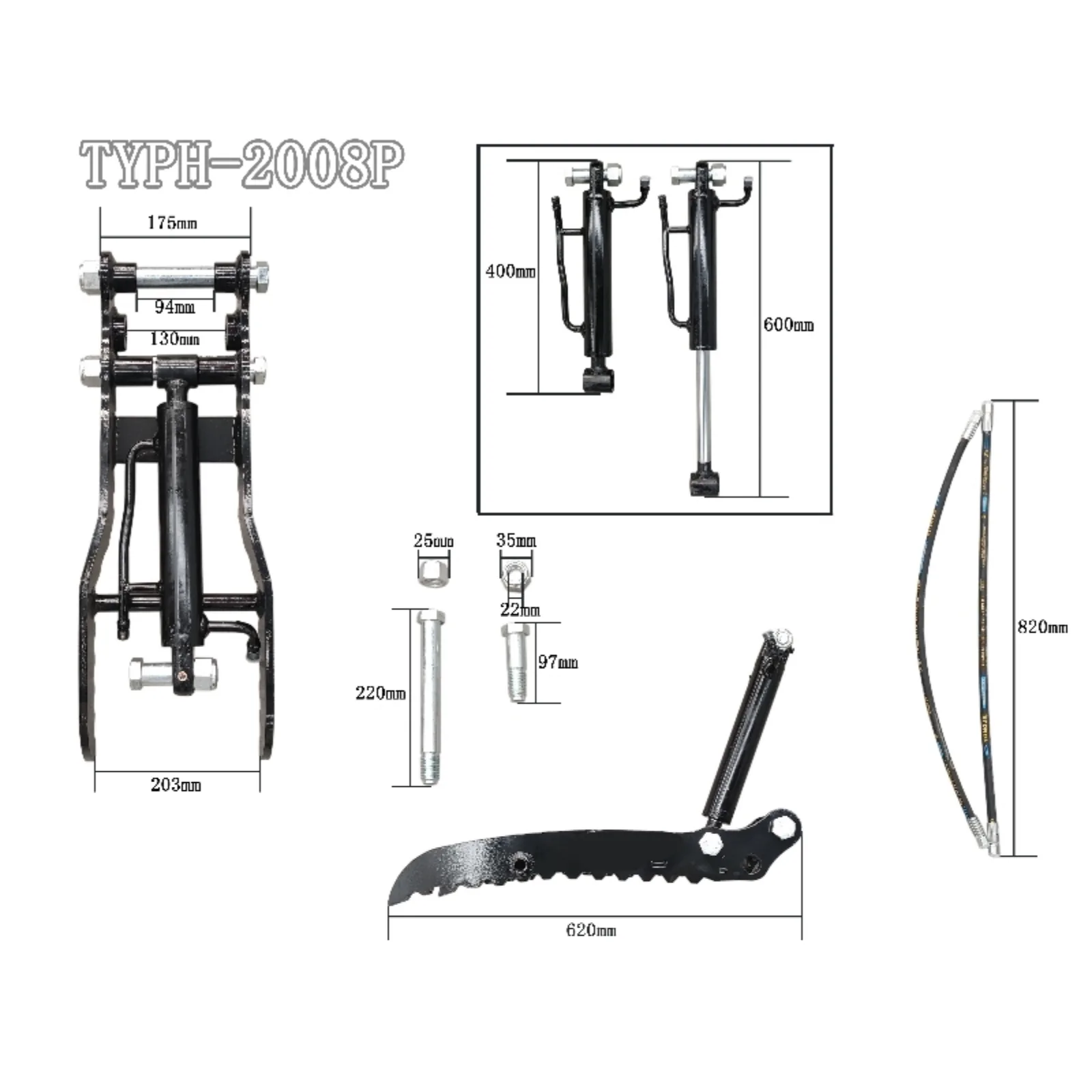 Budget Style Hydraulic Thumb Clip Attachment for Mini Excavators Digger Track Crawler - Image 2