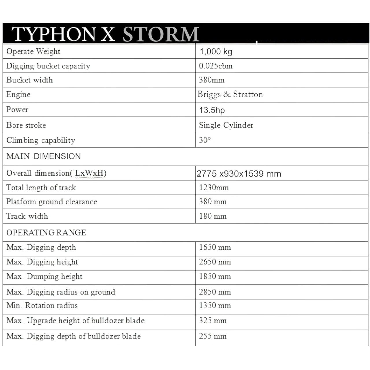 TYPHON TERROR X STORM Mini Excavator – 1 Ton Trench Digger with Canopy, Hydraulic Thumb Clip, Bucket USA - Image 2