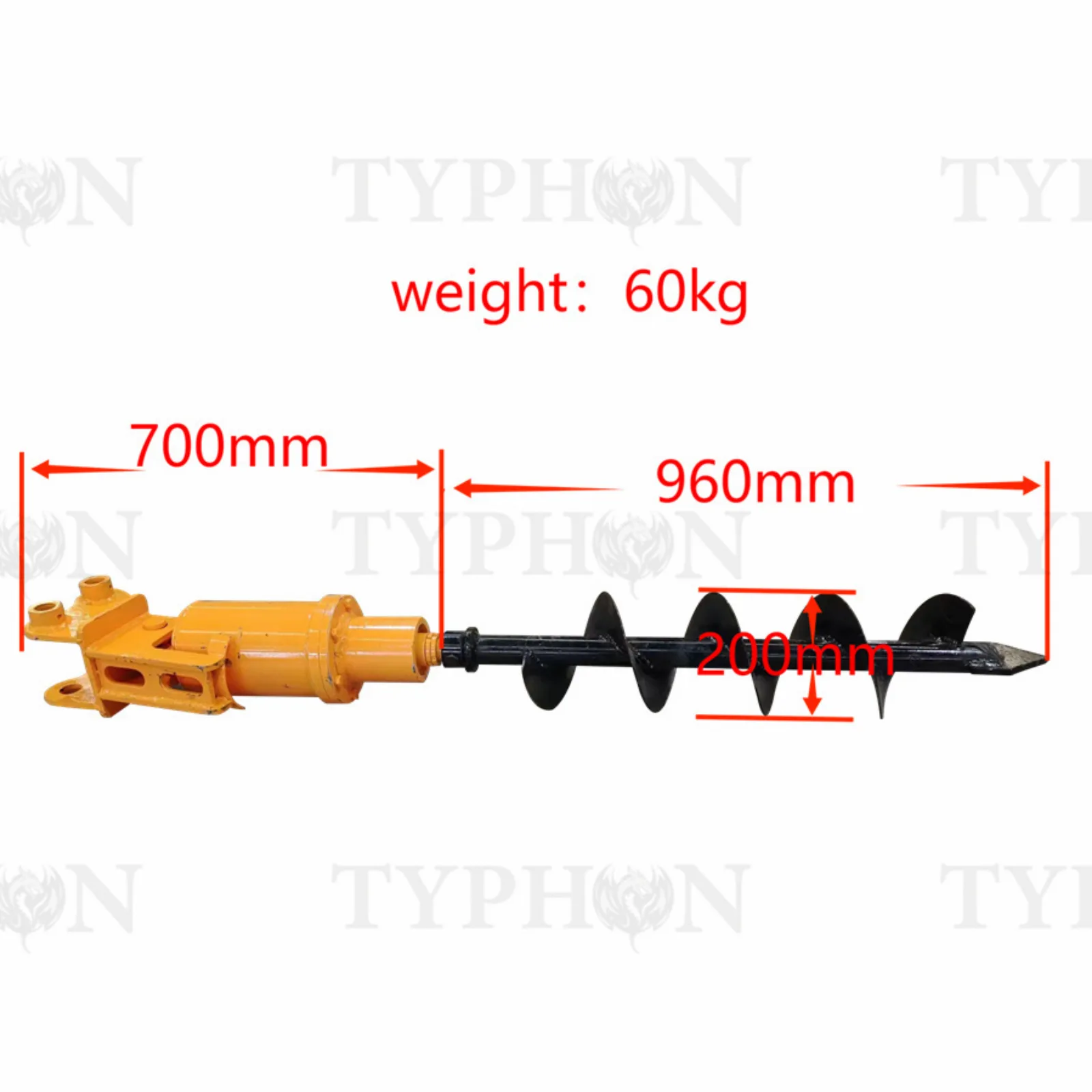 2.5 ton Excavator Attachment Hydraulic Earth Auger Post Hole Digger 8inch Diameter TERROR X2 PRO - Image 2