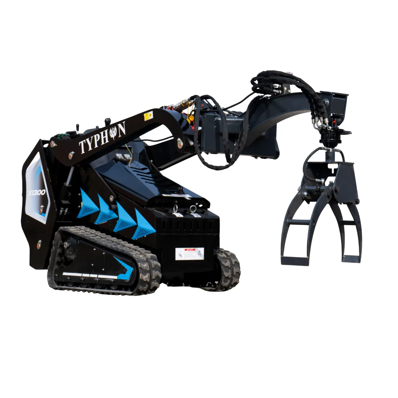 360° Hydraulic Rotary Wood Grabber for TYPHON STOMP X1300 & STOMP 509 Mini Skid Steers - Image 2