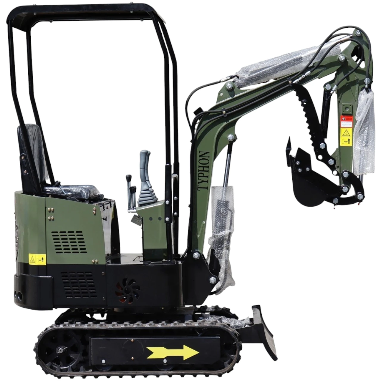 TYPHON TERROR X STORM Mini Excavator – 1 Ton Trench Digger with Canopy, Hydraulic Thumb Clip, Bucket USA - Image 3