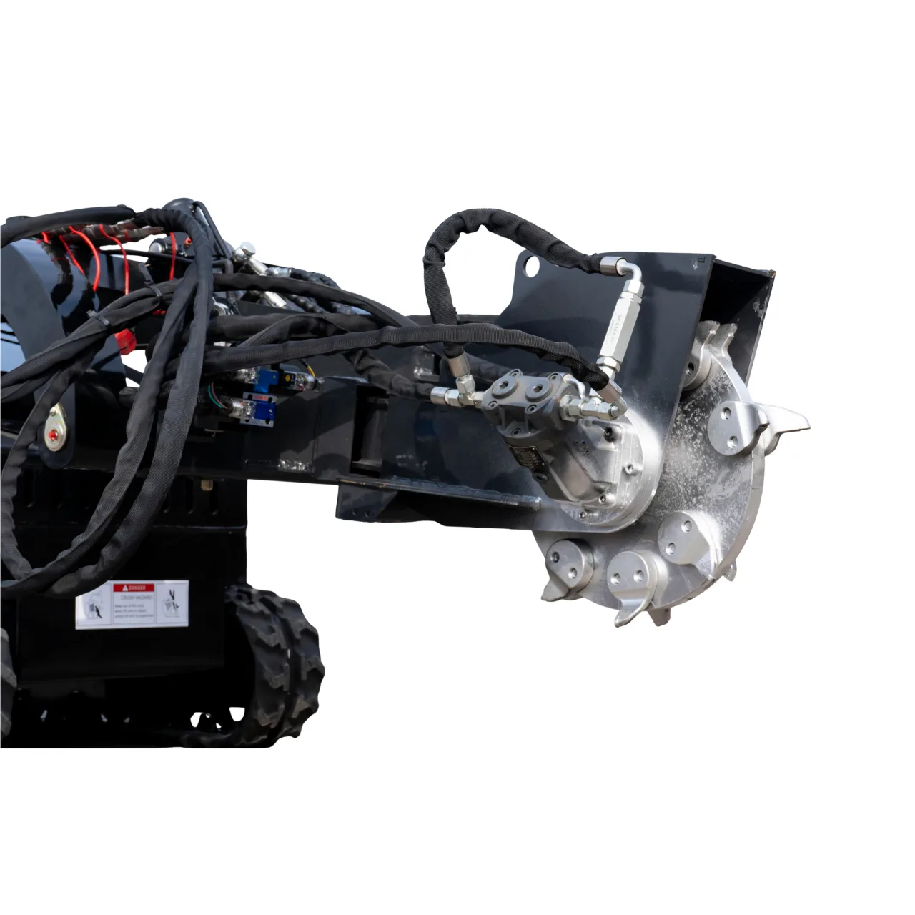 Hydraulic Swing Stump Grinder Attachment for TYPHON STOMP X1300 & STOMP 509 Mini Skid Steers - Image 3