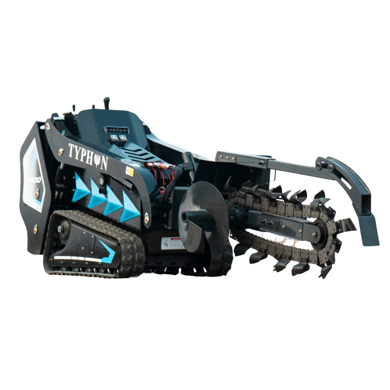 800mm Hydraulic Chain Trencher Attachment for TYPHON STOMP X1300 & STOMP 509 Mini Skid Steers - Image 3
