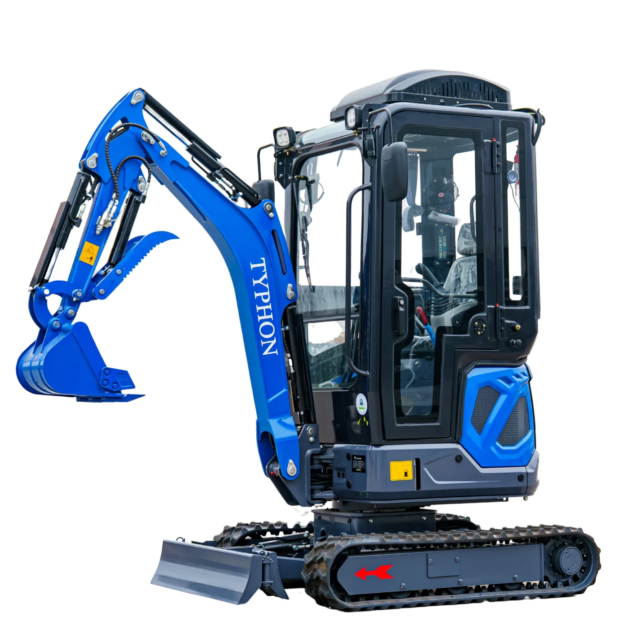 TYPHON TERROR XIX Prestige AC/Heater Cabin Mini Excavator 4200lbs 20.4 HP Kubota D902 with Boom Swing, Retractable Tracks - Image 5