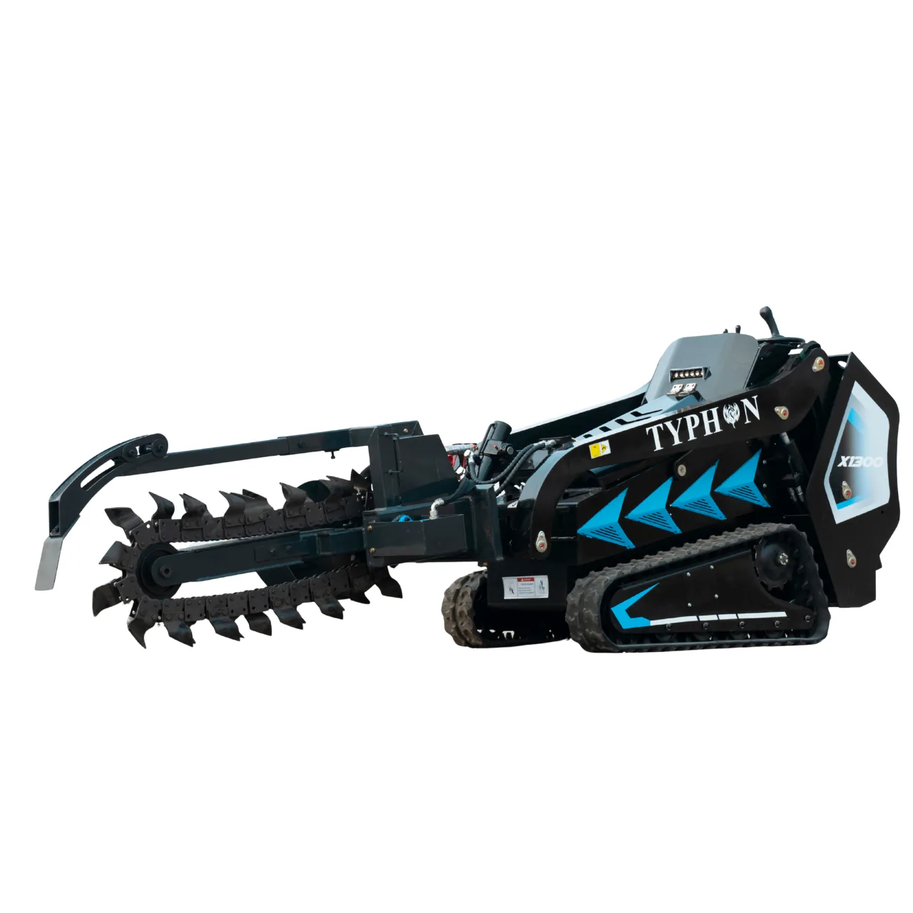 800mm Hydraulic Chain Trencher Attachment for TYPHON STOMP X1300 & STOMP 509 Mini Skid Steers - Image 5