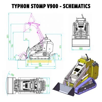 Brand New TYPHON STOMP V900 1.4 Ton Mini Track Loader Featuring Dual Auxiliary Hydraulics & Kubota D1105 25HP USA Engine - Image 4
