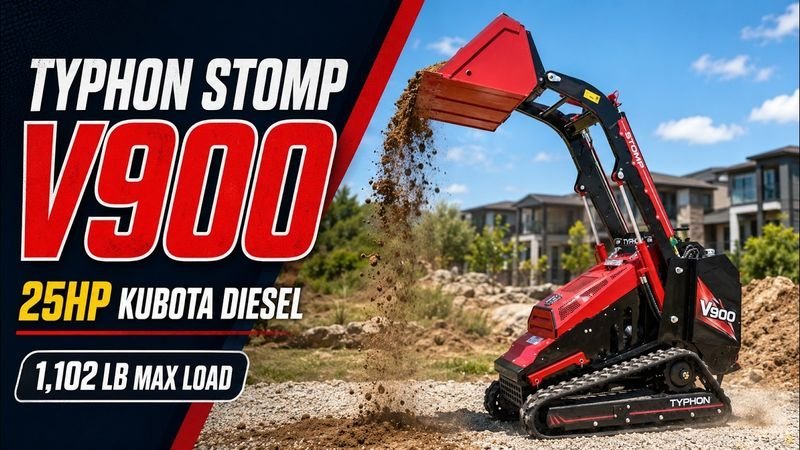 Brand New TYPHON STOMP V900 1.4 Ton Mini Track Loader Featuring Dual Auxiliary Hydraulics & Kubota D1105 25HP USA Engine - Image 39
