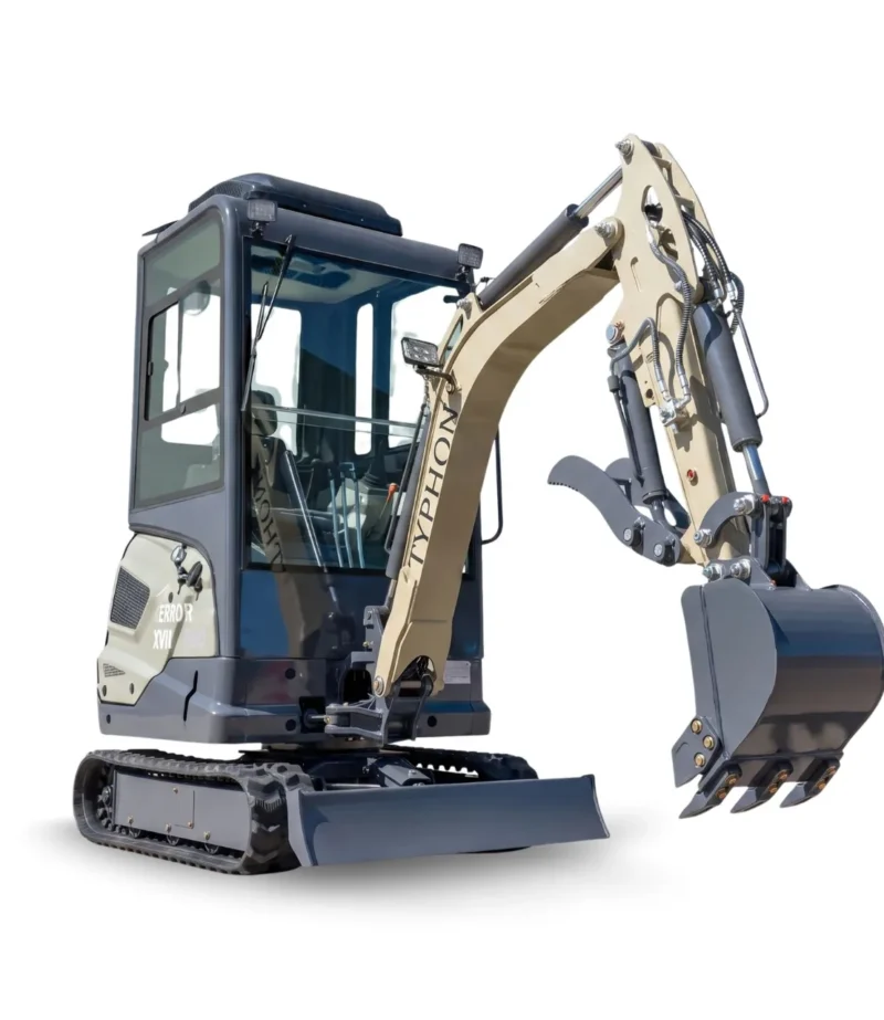 TYPHON TERROR XVII PRO Prestige 4,000 lb Mini Excavator – Kubota D902, Boom Swing & AC/Heat